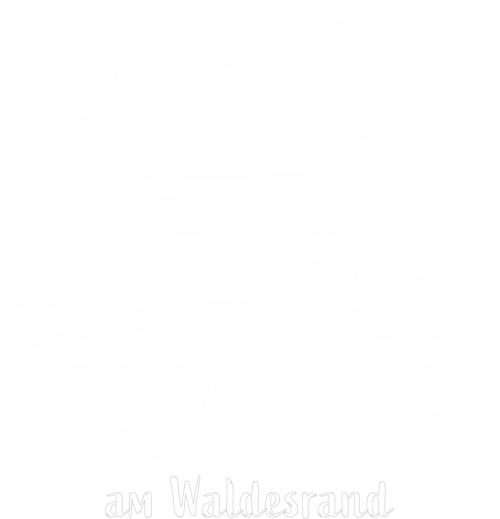 Logo in weiß vom Campingplatz am Waldesrand in Brietlingen am Reihersee